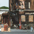 El Nuevo Rodeo Restaurant on Lake Street in South Minneapolis. The building was burned during protests following the murder of George Floyd.