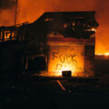 The Autozone across from the third precinct on fire. The retail store was the first substantial fire.