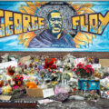 The George Floyd mural on the 38th Street side of the Cup Foods buildings. George Floyd was killed on May 25th in front of Cup Foods sparking days of protests.