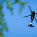 Minnesota National Guard helicopter over South Minneapolis on May 31, 2020 after nights of protests in Minneapolis.