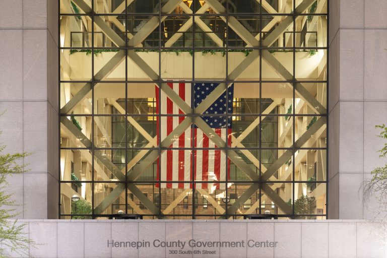 Hennepin County Government Center and the American Flag 1 Hennepin County Government Center and the American Flag