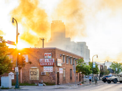 Smoke over Midtown Exchange, Minneapolis