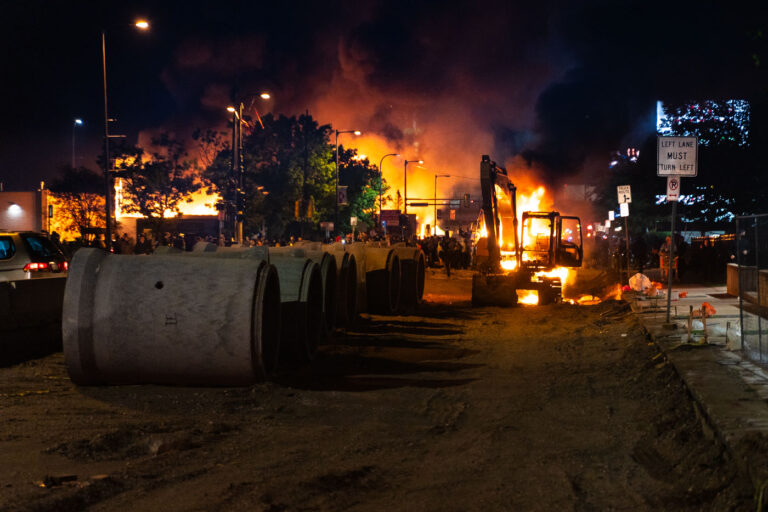 Fires on Lake Street in Minneapolis 2 Protesters moving further down Lake Street during the 4th day of protests in Minneapolis following the death of George Floyd.