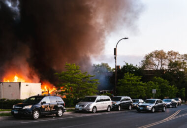 O'Reilly Auto Parts fire on May 30, 2020 after 4 nights of protests following the death of George Floyd.