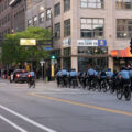 Minneapolis Police on bikes and Mounted Patrol in Downtown Minneapolis on the 3rd day of protests in Minneapolis following the death of George Floyd.