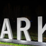 Signage at Gold Medal Park near downtown Minneapolis.