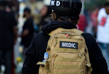 A medic at George Floyd Square on May 31, 2020.
