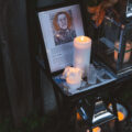 A memorial for George Floyd in front of a South Minneapolis home on May 30, 2020.