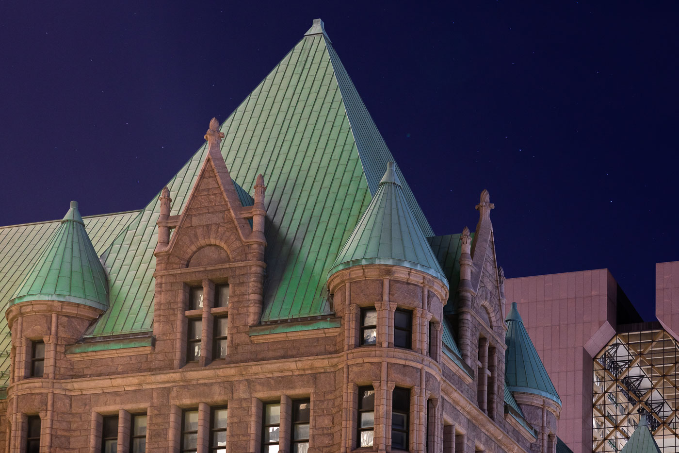 Minneapolis City Hall and Hennepin County Government Center at night