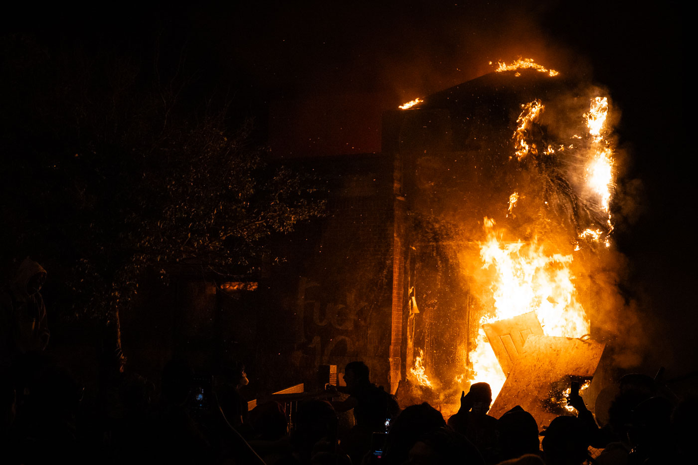 Minneapolis police station on fire during protests