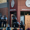 Minneapolis Police outside the 3rd Precinct on May 27, 2020.