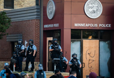 Minneapolis Police outside the 3rd Precinct on May 27, 2020.