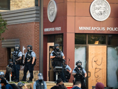 Minneapolis Police in Riot Gear at 3rd Precinct