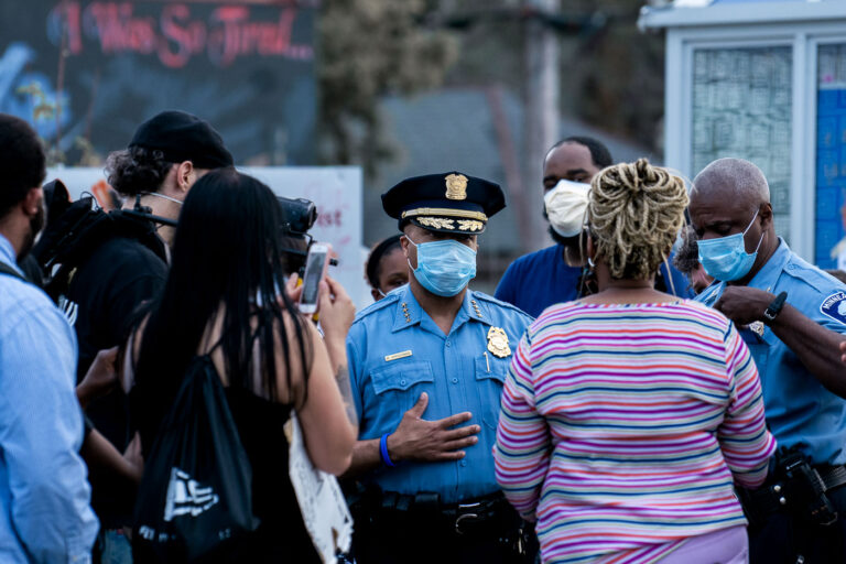 Minneapolis Police Chief Medaria Arradondo speaks 3 Minneapolis Police Chief Medaria Arradondo speaks at George Floyd Square on May 31, 2020 following nights of protest after the death of George Floyd Square.