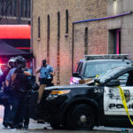 Minneapolis Police fire less lethal weapons pushing people away from the third precinct. Protesters marched from the site of George Floyd's death to the precinct.