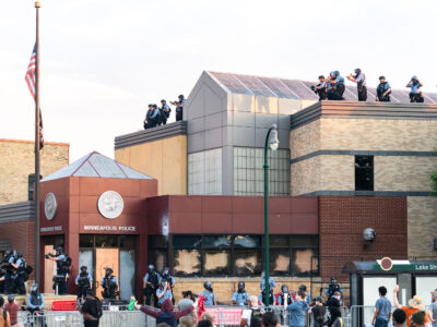 Police on 3rd Precinct Roof, Minneapolis
