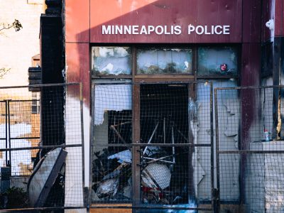 Burned Minneapolis Police Third Precinct, May 31, 2020