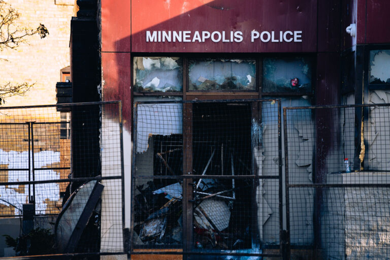 Burned out Minneapolis Police Third Precinct 4 The burned Minneapolis Police 3rd Precinct on May 31, 2020 after days of protests following the May 25th, 2020 death of George Floyd.