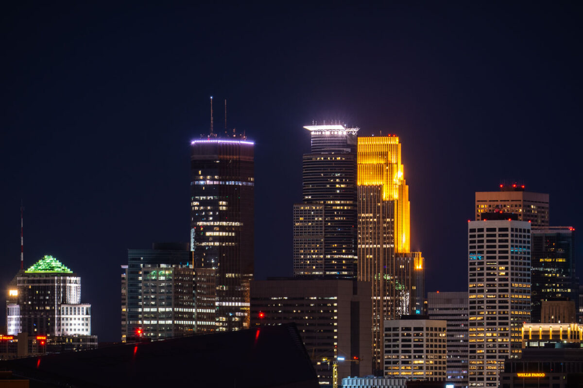 Minneapolis Skyline at night May 6 2020
