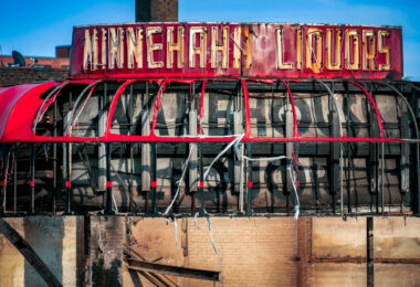 Minnehaha Liquors on May 31, 2020 after it was burned during protests in Minneapolis over the May 25th death of George Floyd.