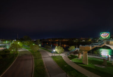West River Parkway and the Mississippi River near downtown Minneapolis.