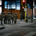 The Minnesota National Guard on Nicollet Mall in Downtown Minneapolis on May 30, 2020, the 4th day of protests in Minneapolis following the death of George Floyd.