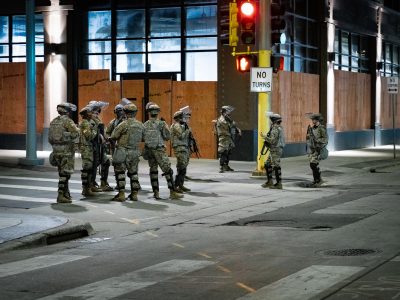 National Guard on Nicollet Mall during Minneapolis Protests