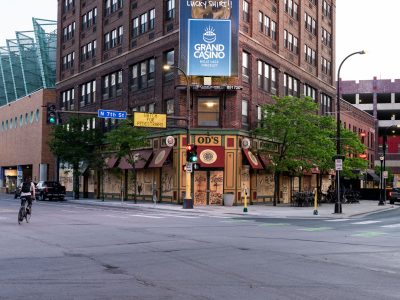 Biker on N 7th St, Minneapolis