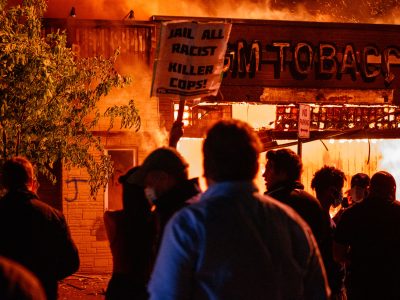 Protest at Burning GM Tobacco, Minneapolis