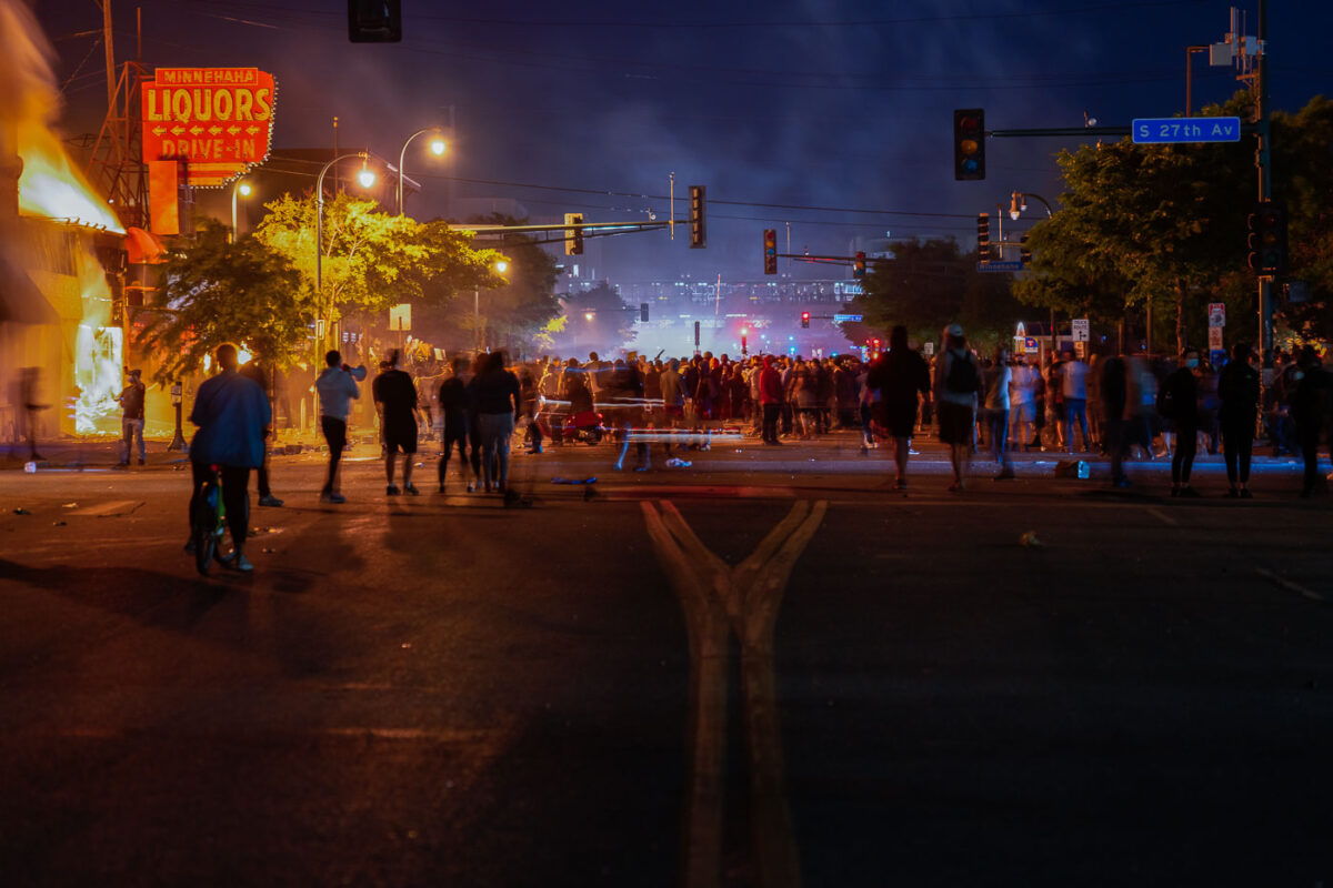 Minnehaha Liquor on Lake Street during the 3rd day of protests in Minneapolis following the death of George Floyd.