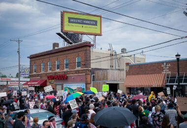Protesters marching the 2 miles from 38th St and Chicago Ave towards the Minneapolis Police 3rd Precinct. George Floyd was killed the day before.