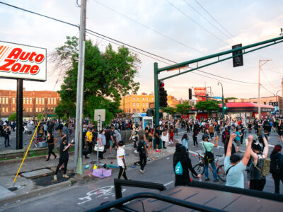 Protest at Lake St & Minnehaha Ave, Minneapolis
