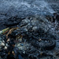 Remains of a burned dumpster on Lake Street from riots after the murder of George Floyd.