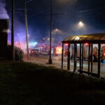 Minneapolis Fire Department outside the AutoZone on Lake Street.