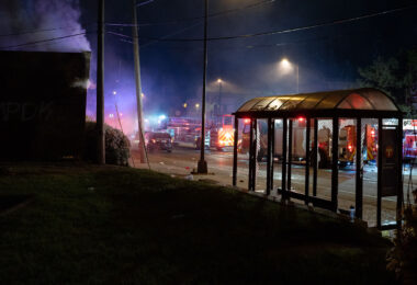 Minneapolis Fire Department outside the AutoZone on Lake Street.