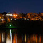 St. Mary's Greek Orthodox Church as seen from across Bde Maka Ska in Minneapolis.