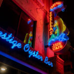 The neon sign at Stella's Oyster Bar on Lake Street in Uptown Minneapolis.