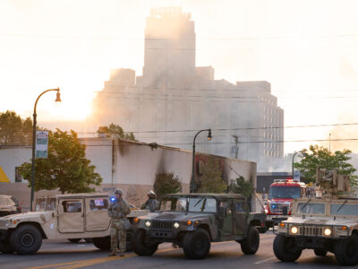 National Guard, Fire Dept. in Midtown Minneapolis