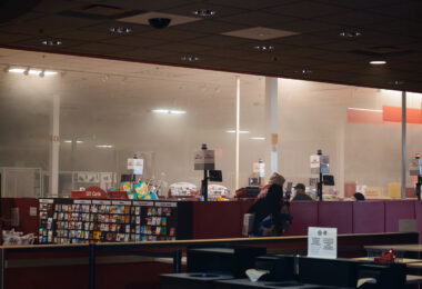 Looting at the Target Store that was across the street from the Minneapolis Police 3rd Precinct. The store would be looted for days during the protests following the death of George Floyd.