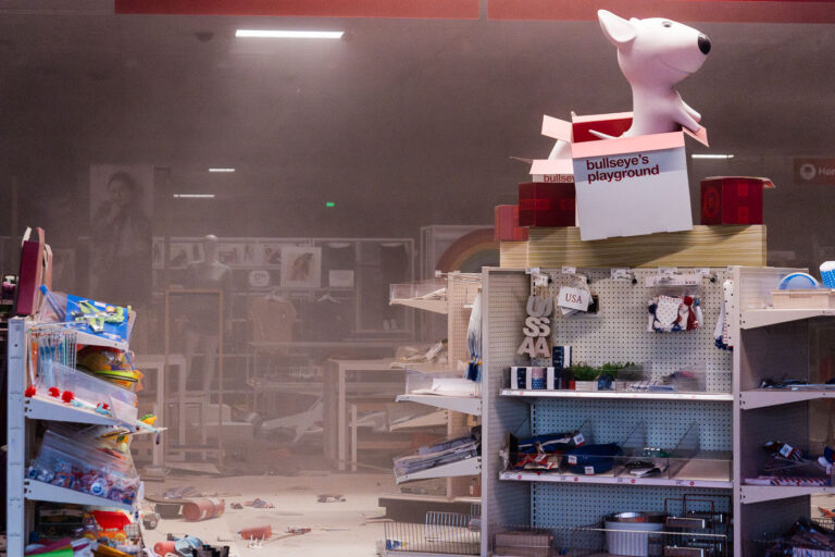 Riot damaged Target Store in Minneapolis 4 The abandoned Target Store that sits across from the Minneapolis Police 3rd Precinct. The store was looted for days during riots following the murder of George Floyd.