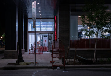 A Target store damaged during the 2020 Minneapolis Uprising following the police killing of George Floyd on May 25th, 2020.