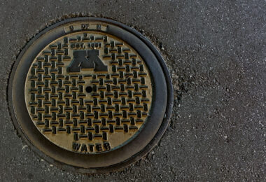 A manhole lid at the University of Minnesota.