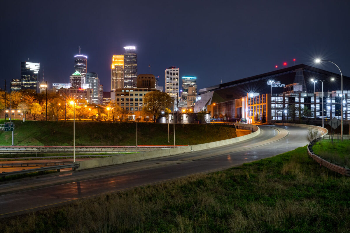 US Bank Stadium in downtown Minneapolis, May 2020.