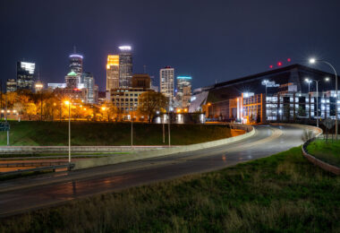 US Bank Stadium in downtown Minneapolis, May 2020.