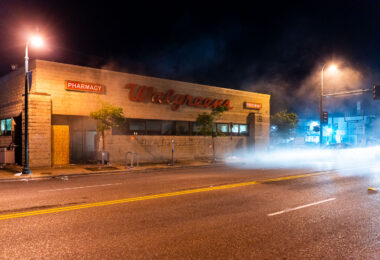 Walgreens on fire on Lake Street in Minneapolis on the 3rd day of protests after the death of George Floyd.