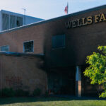Wells Fargo Bank on Nicollet Ave on May 31, 2020 after nights of fires after the death of George Floyd.