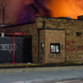 The Minnehaha Ave Wendy’s on fire during the 2nd day of protests in Minneapolis following the death of George Floyd.