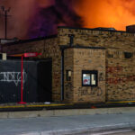 The Minnehaha Ave Wendy’s on fire during the 2nd day of protests in Minneapolis following the death of George Floyd.