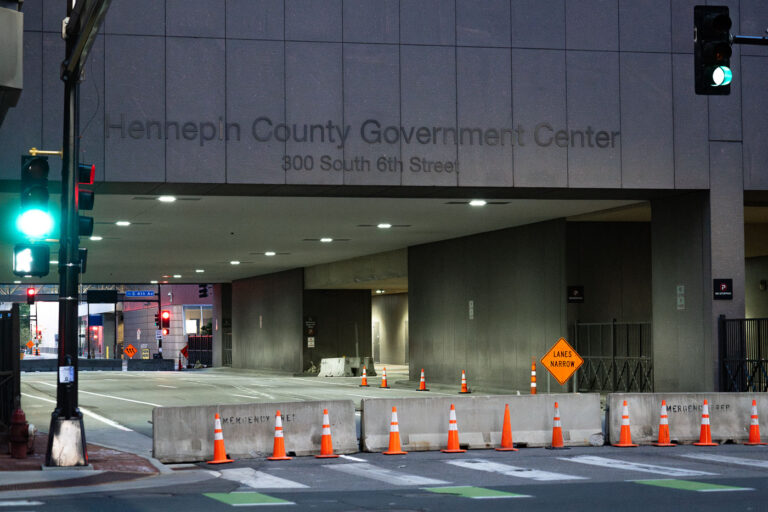 Hennepin County Government Center Barricades 4 Hennepin County Government Center in downtown Minneapolis. Barricades in place just prior to a curfew that was put in place over unrest over the killing of George Floyd on May 25th while in custody of the Minneapolis Police.