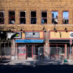 Fire damaged building on Chicago Ave. The building was destroyed during unrest in Minneapolis following the May 25th, 2020 death of George Floyd.